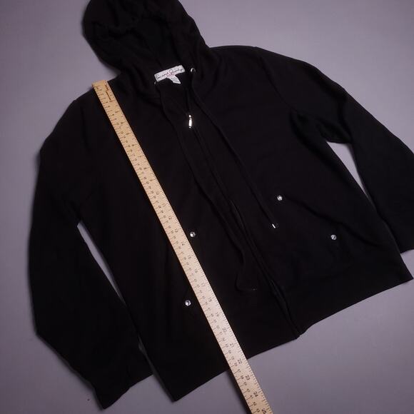 Vintage y2k French Laundry Petite solid studded detail Zip Up hoodie - Picture 7 of 7